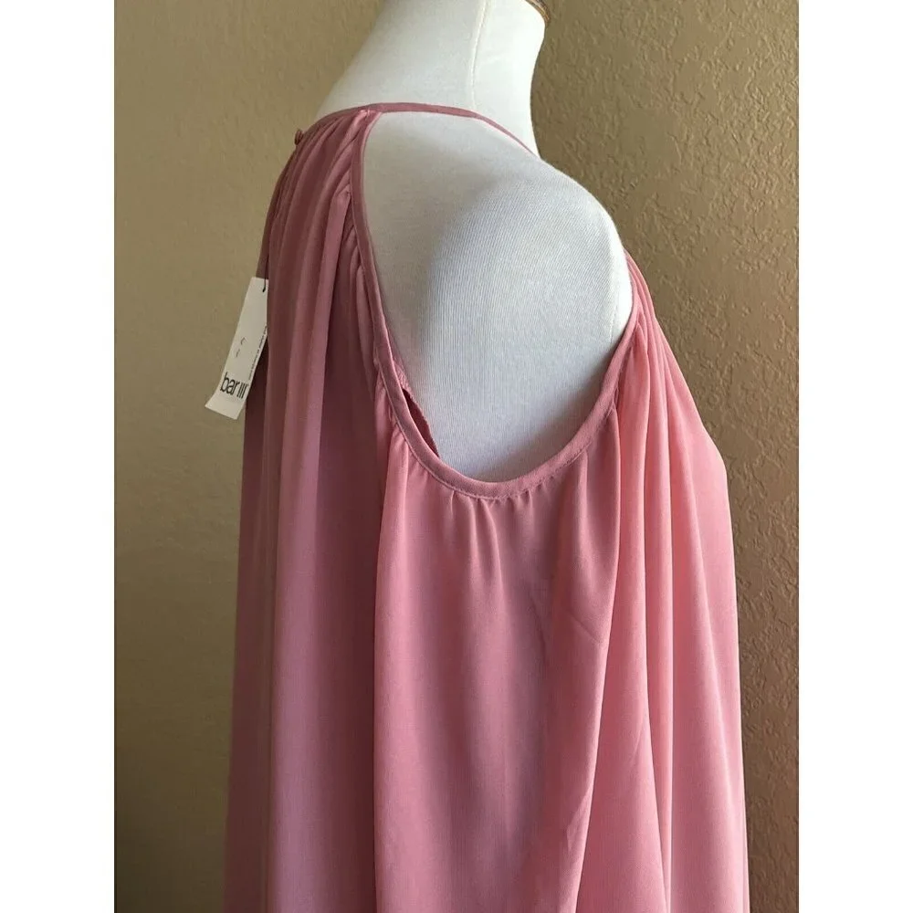 Bar III Cold Shoulder Chiffon Dress Bronzed Rose Size M NWT - Picture 11 of 11